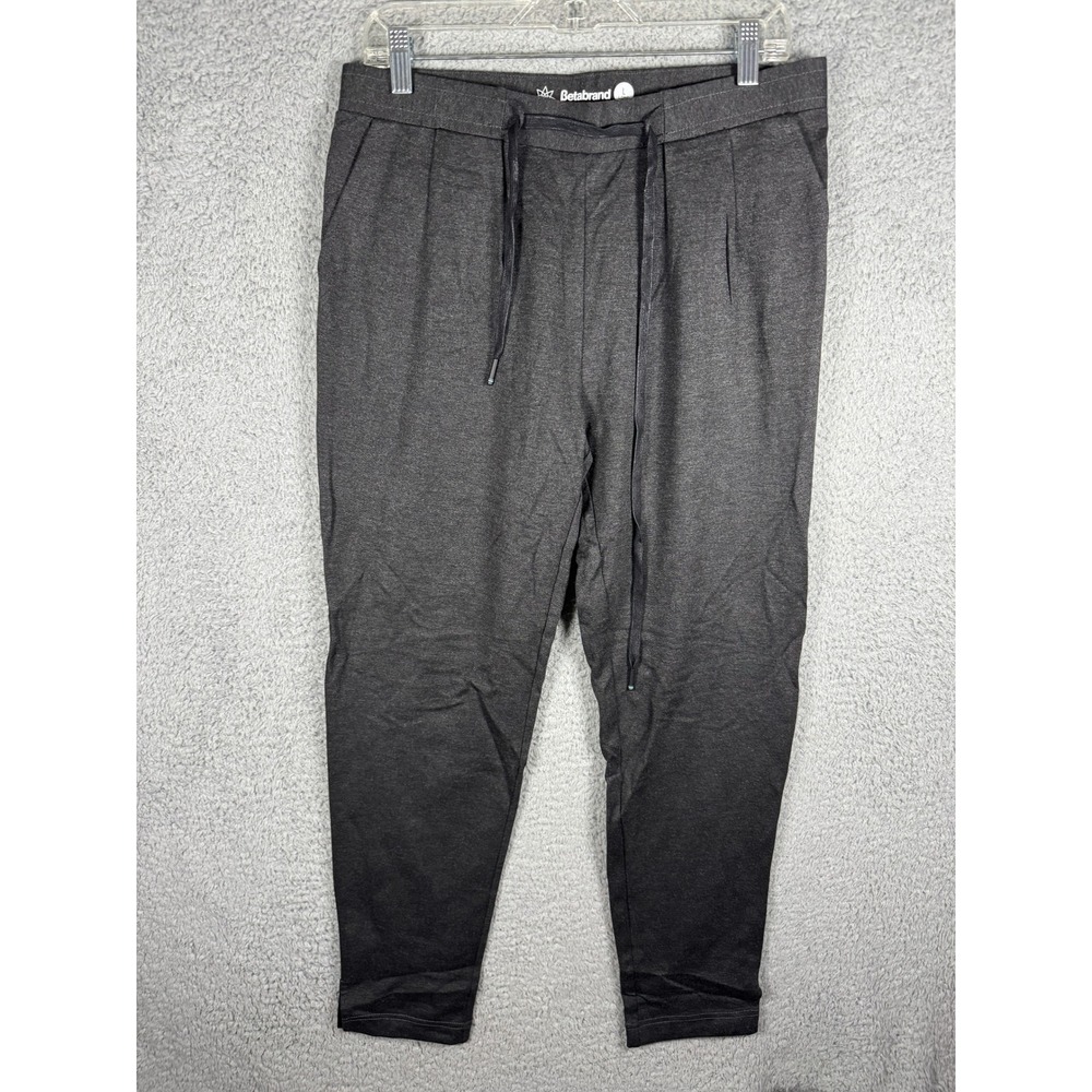 Betabrand‎ Gray Heather Tapered Dress Pant Yoga Pants Womens Large Long W1528-CH
